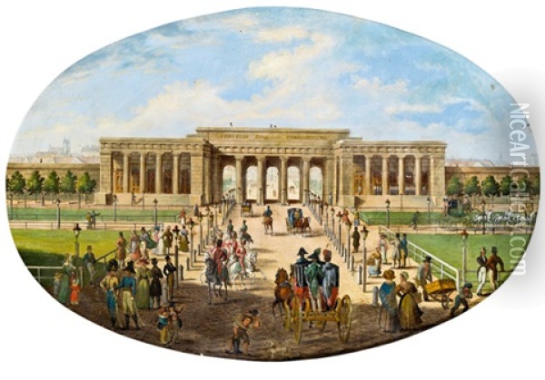 Wien, Heldenplatz Mit Blick Auf Das Burgtor Oil Painting - Carl Ludwig Hoffmeister