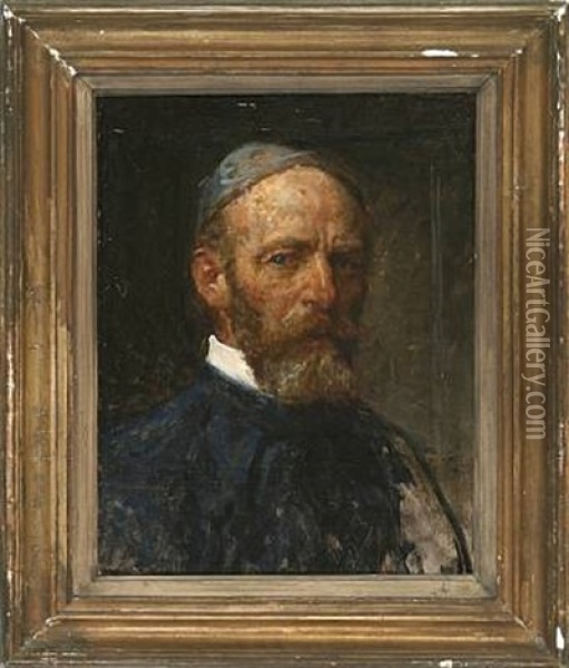The Artist's Self Portrait Oil Painting - Viggo Johansen