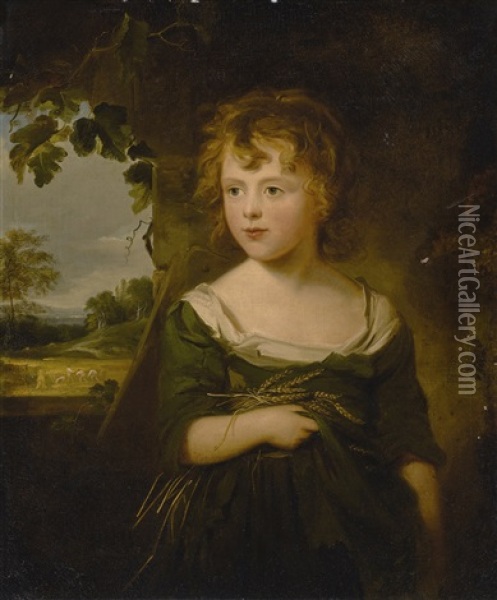 The Young Gleaner Oil Painting - Sir William Beechey