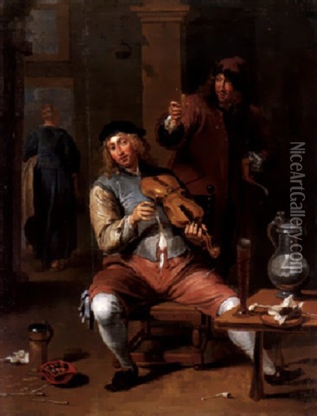 Der Geigenspieler Oil Painting - Willem van Herp the Elder