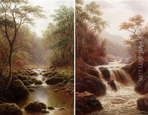 Ben Ghyll, Middleton Near Ilkley (+ On The Machno, North Wales; Pair) Oil Painting - William Mellor