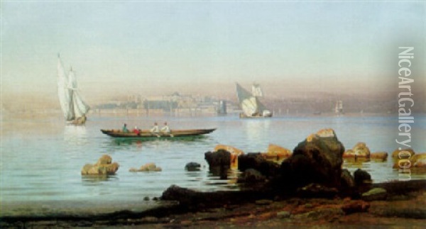 View Of Istanbul Oil Painting - Harald-Adof-Nikolaj Jerichau