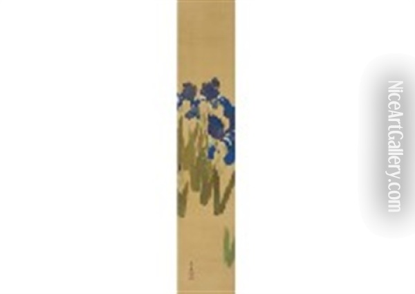 Snow Mountain Flower Oil Painting - Iskizaki Koyo