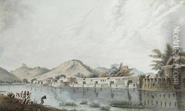 The Fort At Vellore, Tamil Nadu, India oil painting reproduction by Robert  Hyde Colebrooke - NiceArtGallery.com