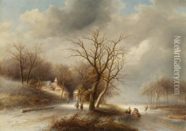 Wintervergnugen Im Wald Oil Painting - Jan Evert Morel the Younger