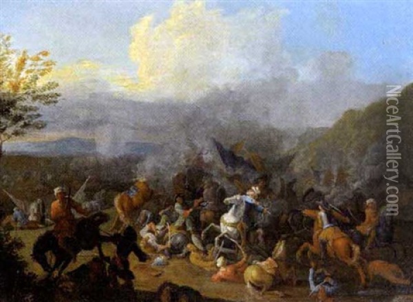 Reitergefecht Zwischen Kaiserlichen Und Turken Oil Painting - Karel Breydel