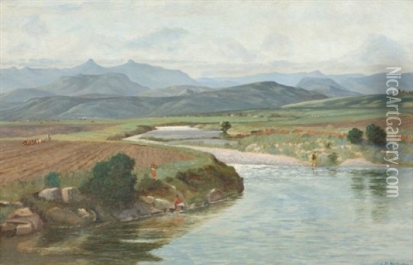 Polela River Near Himeville, Natal Oil Painting - Cathcart William Methven