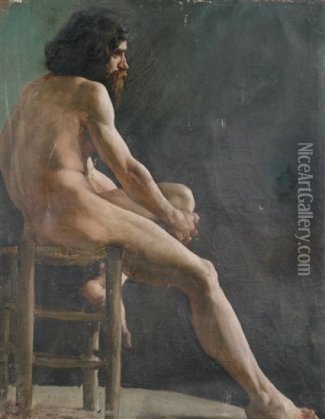 Academie D'homme Oil Painting - Georges Moreau
