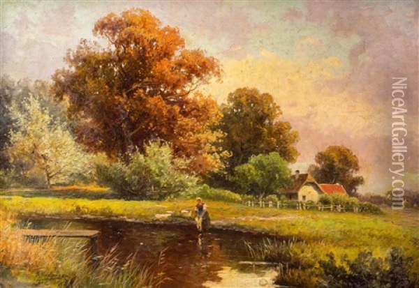 Herbst Oil Painting - Adolf Kaufmann