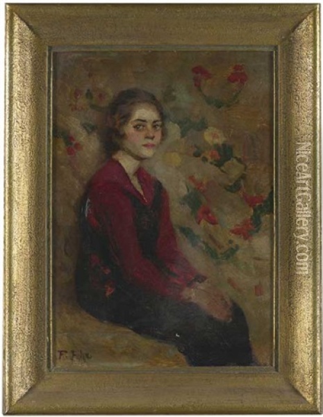 Portrat Einer Sitzenden Jungen Frau Oil Painting - Friedrich Fehr