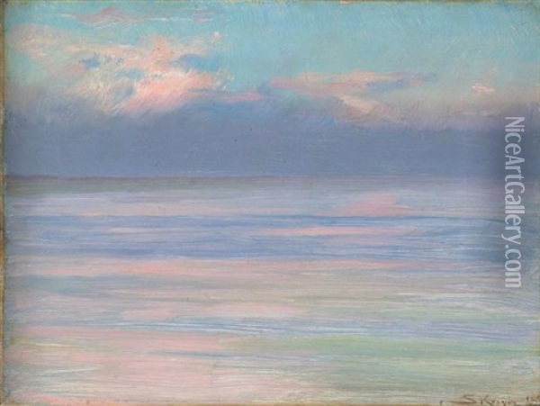 Solnedgang Over Himmel Og Hav Oil Painting - Peder Severin Kroyer