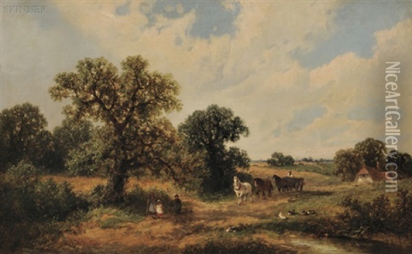 Near South Weald, Essex Oil Painting - James E. Meadows