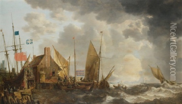 Le Retour Au Port Oil Painting - Bonaventura Peeters the Elder