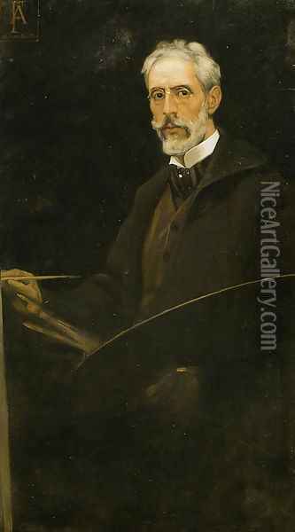 Autorretrato Oil Painting - Antonio Maria Fabres Y Costa