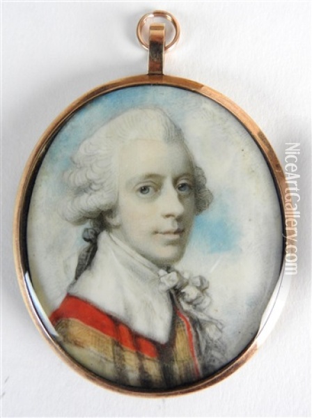 A Portrait Miniature Of A Nobleman Oil Painting - Richard Cosway