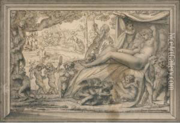 Venus Endormie Entouree De Putti Oil Painting - Michel Corneille II