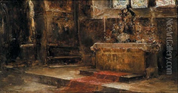 Interno Di Chiesa Oil Painting - Juan Pablo Salinas