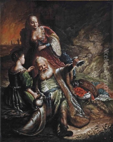 Loth And His Daughters Oil Painting -  Rembrandt van Rijn