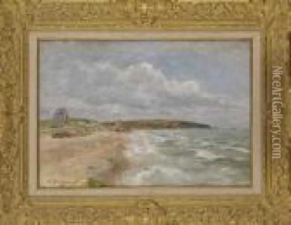 La Plage Oil Painting - Edmond Marie Petitjean