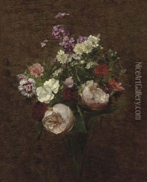 Vase De Fleurs Oil Painting - Henri Fantin-Latour