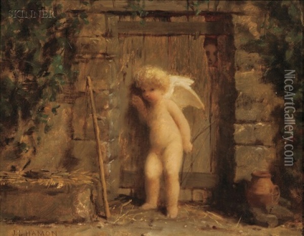 Cupid At The Door Oil Painting - Jean Louis Hamon