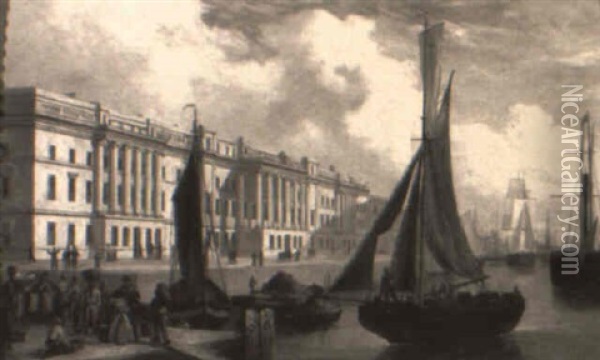 The Old Customs House, London Oil Painting - Thomas Luny