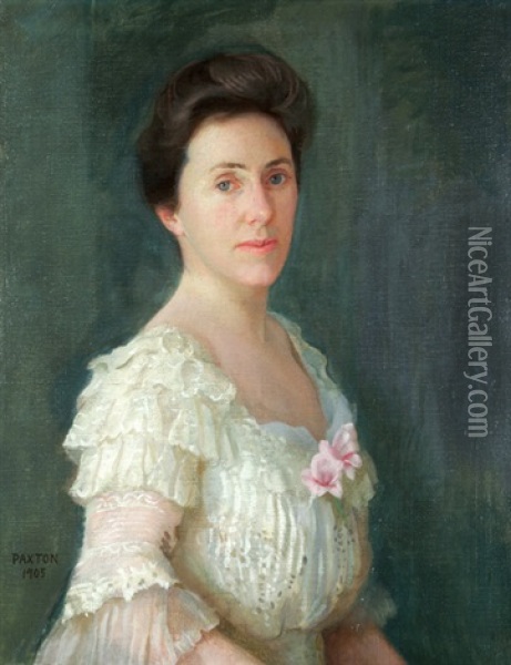 Portrait Of Mrs. T.e. Parker Oil Painting - William McGregor Paxton