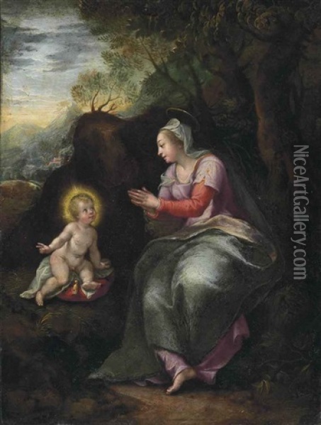 The Madonna Della Ghiara Oil Painting - Denys Calvaert