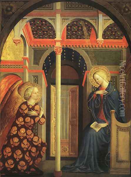 The Annunciation 1425-30 Oil Painting - Tommaso Masolino (da Panicale)