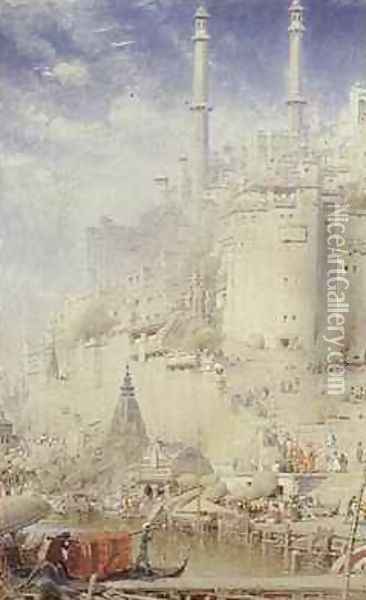 Benares Oil Painting - Albert Goodwin