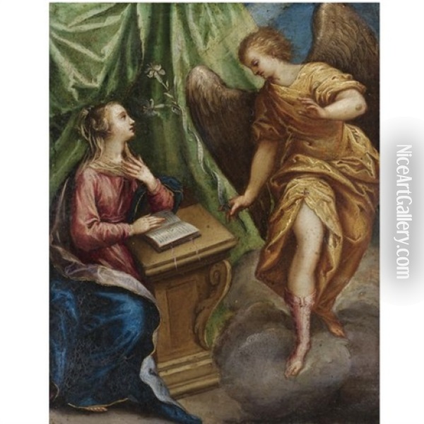 The Annunciation Oil Painting - Hans Rottenhammer the Elder