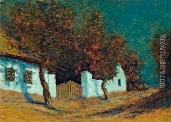 Tanyasi Utca Oil Painting - Ede Lengyel-Reinfuss