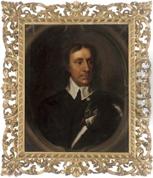 Portrait Of Oliver Cromwell In Armour Oil Painting - Samuel Cooper