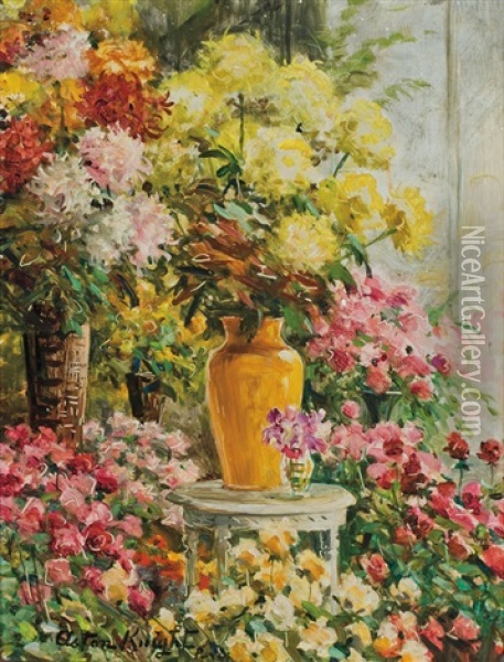 The Floral Shop Oil Painting - Louis Aston Knight