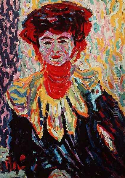 Dodo or Isabella with a Ruffed Collar Oil Painting - Ernst Ludwig Kirchner