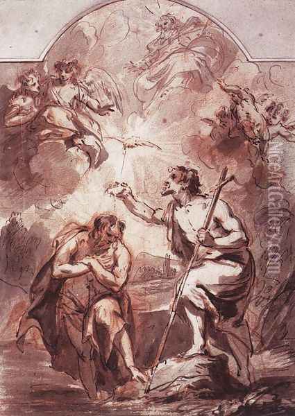 Baptism of Christ in the Jordan 1716 Oil Painting - Jacob de Wit