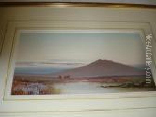 Landscape, ````dartmoor', Signed Lower Right,bears Label Verso Oil Painting - Douglas Houzen Pinder