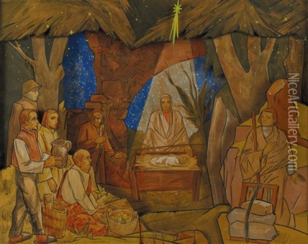 Christi Geburt Oil Painting - Aloys (Wachlmayr) Wach