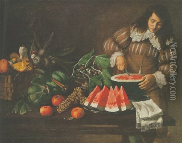 Le Gentilhomme Dans Le Garde Manger Oil Painting - Tommaso Salini