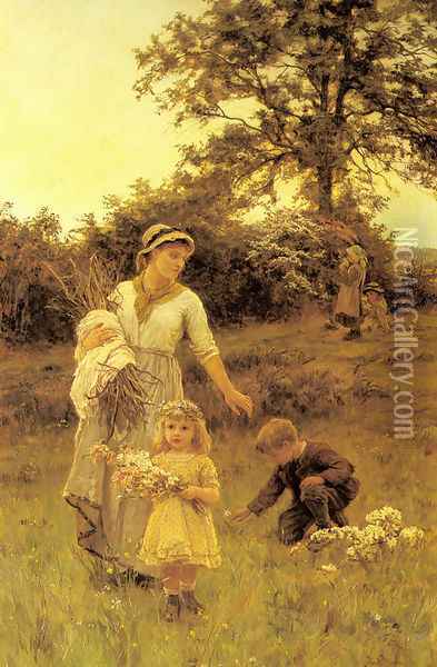 The Garland Oil Painting - Frederick Morgan