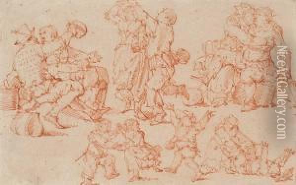 Personnages Dansant Oil Painting - Egbert Jaspersz. van, the Elder Heemskerck