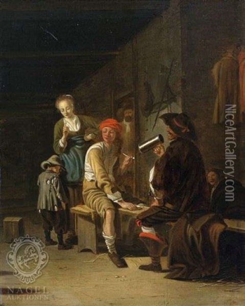 Wirtshausszene Oil Painting - Jan Josef Horemans the Elder