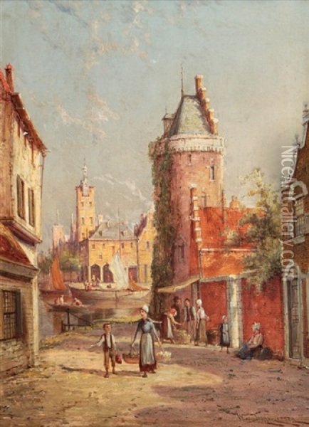 Bruges Oil Painting - William Raymond Dommersen