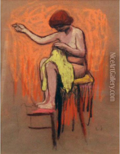 Femme Nue Oil Painting - Leon Jouhaud