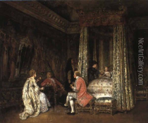In The Prince's Chamber Oil Painting - Ignacio de Leon Escosura