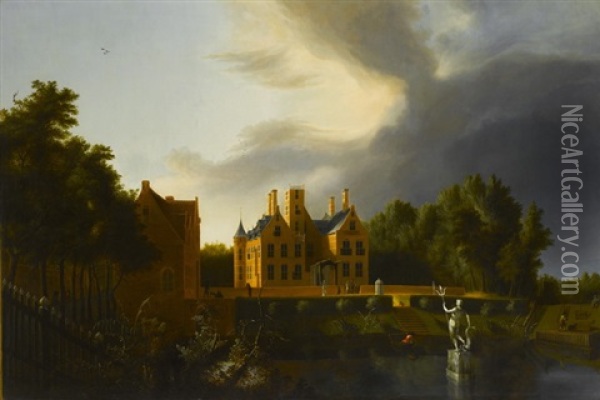 Het Huis Te Spijk Aan De Linge Oil Painting - Gerrit Adriaensz Berckheyde