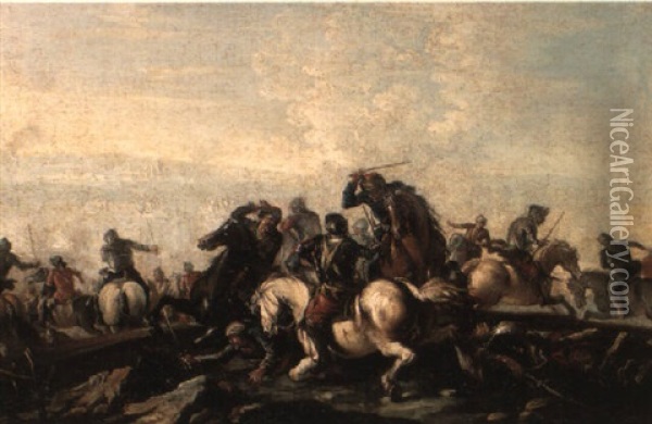 Cavalry Skirmishes Oil Painting - Jacques Courtois