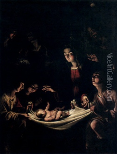 The Adoration Of The Shepherds Oil Painting - Jean Leclerc