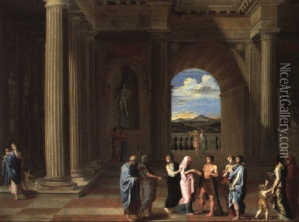 Le Mariage De Hercule Et Dejanire Dans Une Architecture Classique Oil Painting - Jean (Lemaire-Poussin) Lemaire