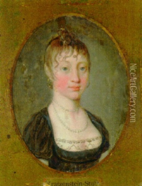 Portraet Af Frederik Vi's Datter Wilhelmine Oil Painting - Christian Gottlieb Kratzenstein-Stub